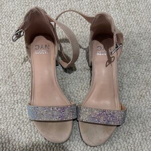 Madden NYC Blush Crystal Ankle-Strap Block Heels for Kids